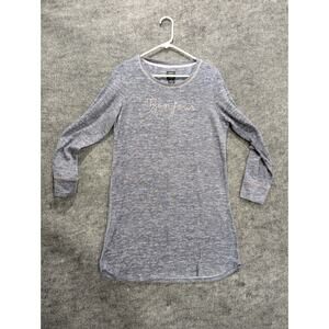 Laura Ashley Women's Bonjour Graphic Stretch Short Sleeve Blue Top Size Medium